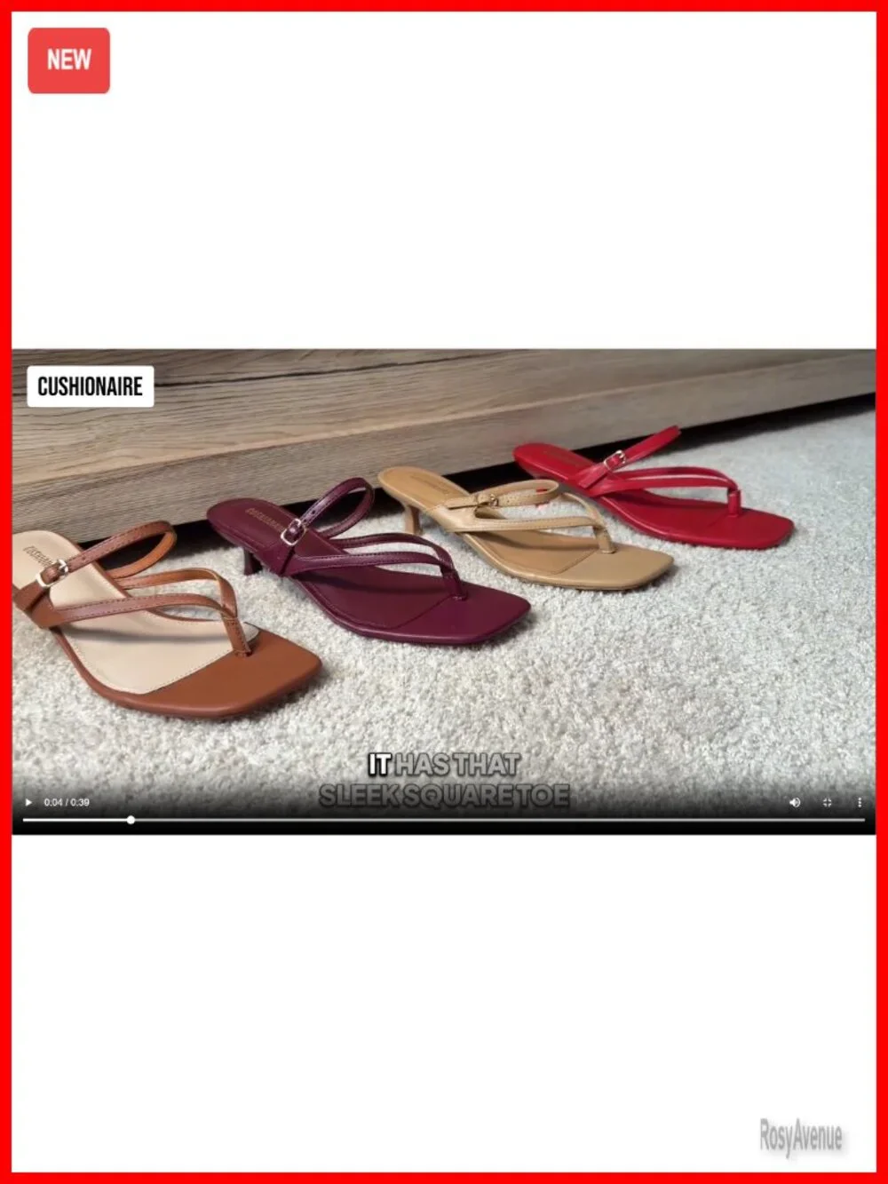 Sleek Square Toe Kitten Heel Sandals with Memory Foam Cushioned Footbed